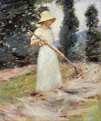 Theodore Robinson - Girl Raking Hay