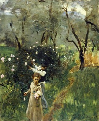 John Singer Sargent - Gathering Flowers at Twilight