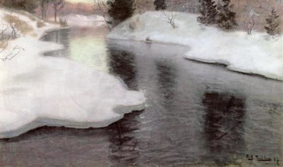 Fritz Thaulow - Thawing Ice: The Lysaker River