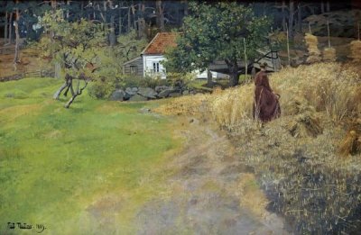 Fritz Thaulow - Haymaking, Stord