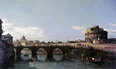 Bernardo Bellotto - View of The Tiber With The Castel Sant'Angelo