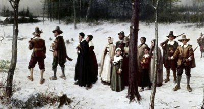 George Henry Boughton - Pilgrims Going To Church