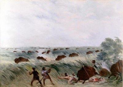 George Catlin - Hunting Buffalo