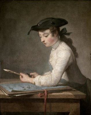 Jean-Baptiste-Siméon  Chardin - Young Draftsman