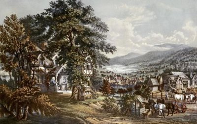 Currier and Ives - Home of Evangeline-Acadian Land