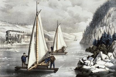 Currier and Ives - Ice Boat Race On The Hudson