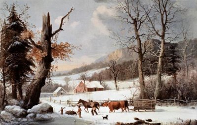Currier and Ives - Winter In The Country - Homeward From The Wood-Lot