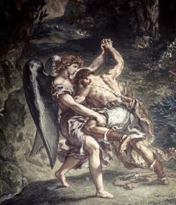 Eugene Delacroix - Jacob Wrestles With The Angel