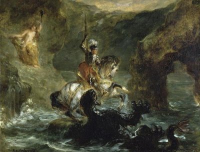 Eugene Delacroix - St. George Fighting the Dragon