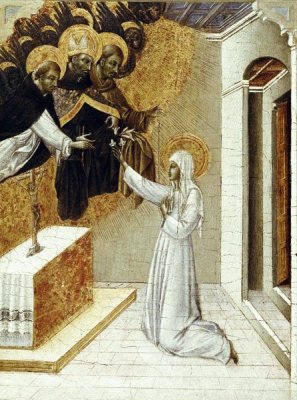 Giovanni di Paolo - St. Catherine Invested With The Dominican Scapula