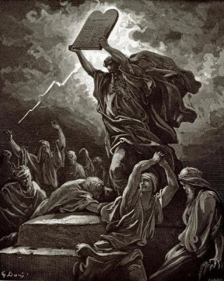 Gustave Dore - Moses Breaking The Tablets Of The Law