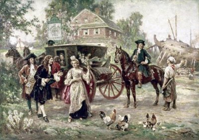 Jean Leon Gerome Ferris - On The Road To Penn's Manor