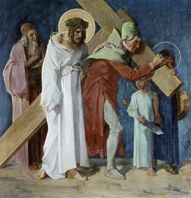Martin Feuerstein - Simon of Cyrene Helps Jesus, 5th Station of The Cross