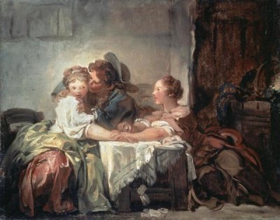 Jean Honore Fragonard - The Captured Kiss