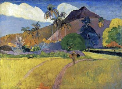 Paul Gauguin - Tahitian Landscape with a Mountain
