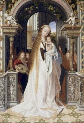 Quinten Metsys - Virgin and Infant With Three Angels