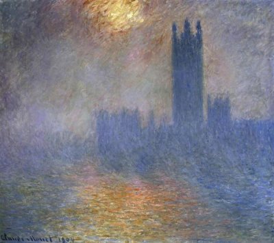 Claude Monet - London Parliament (Patch of Sun in the Fog)