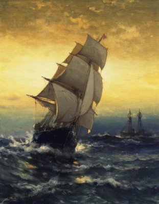 Edward Moran - Passing Ambrose Lightship