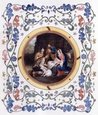 Nativity With Illuminated Border