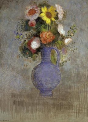 Odilon Redon - Bouquet in a Blue Vase