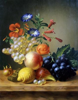 Johannes Reekers - Grapes, a Lemon, a Fig and other Fruit