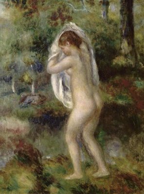 Pierre-Auguste Renoir - Young Girl Undressing To Bathe In The Forest