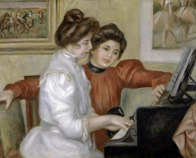 Pierre-Auguste Renoir - Yvonne and Christine Lerolle at the Piano, 1897-1898