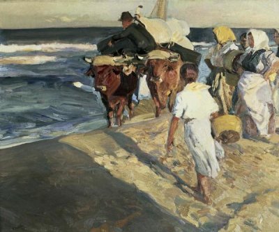 Joaquin Sorrolla y Bastida - Taking Out the Boat