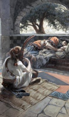 James Tissot - David Plays The Harp Before Saul