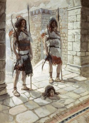 James Tissot - Reehab and Baanah Bring The Head of Ish-Bosheth