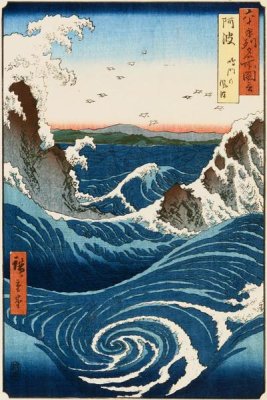 Hiroshige - Whirlpool and Waves at Naruto, Awa Province