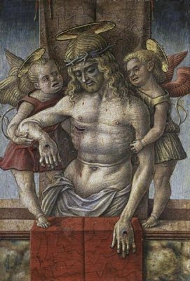 Carlo Crivelli - Lamentation Over The Dead Christ with Two Angels