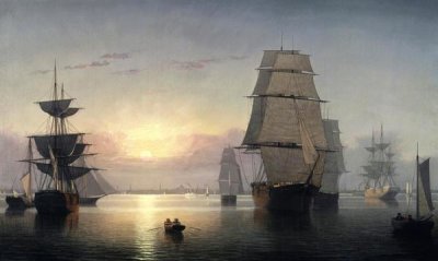 Fitz Hugh Lane - Boston Harbor, Sunset