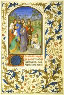 Simon Marmion - The Raising of Lazarus : Book of Hours (Detail)