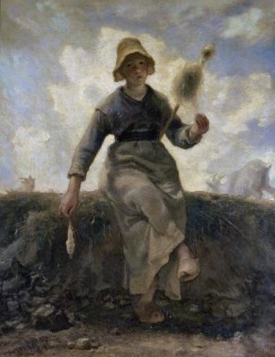 Jean-Francois Millet - The Spinner, Goat-Girl from the Auvergne