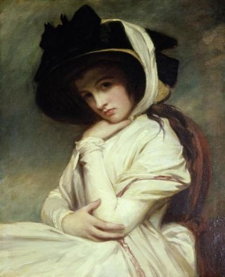 George Romney - Lady Hamilton in a Straw Hat