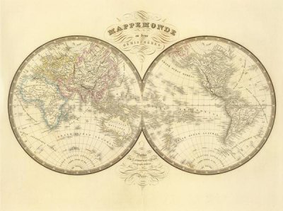 J. Andriveau-Goujon - Mappemonde, 1849