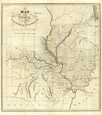 Lewis C. Beck - Map of the States of Illinois & Missouri, 1823