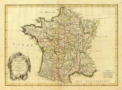 Rigobert Bonne - France, carte generale, 1786