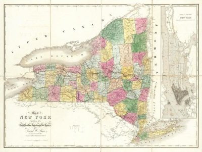 David H. Burr - Map of New York, 1839