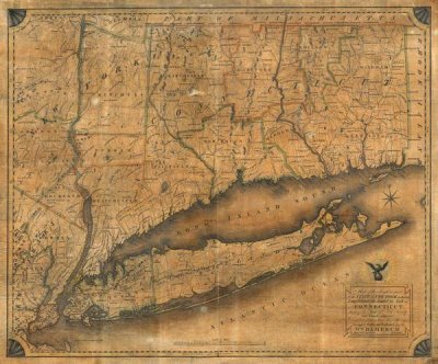 William Damerum - Map of the Southern part of the State of New York, 1815