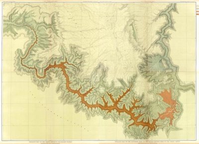 Clarence E. Dutton - Grand Canyon - Composite: Geologic map, S. pt. Kaibab Plateau. I-IV, 1882