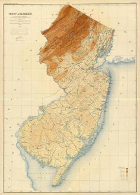 Geological Survey of New Jersey - New Jersey State Map, 1888