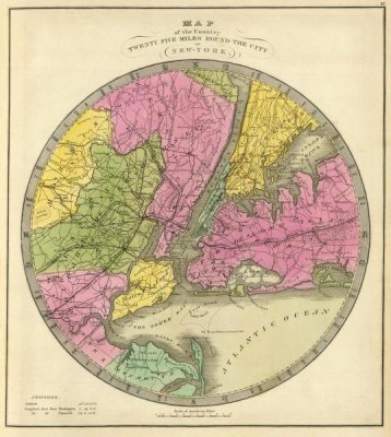 Jeremiah Greenleaf - Map of the Country Twenty Five Miles Round The City of New York, 1840
