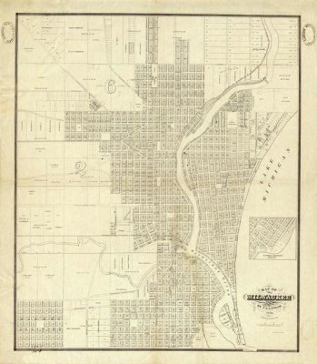 I.A. Lapham - Map of Milwaukee, 1856