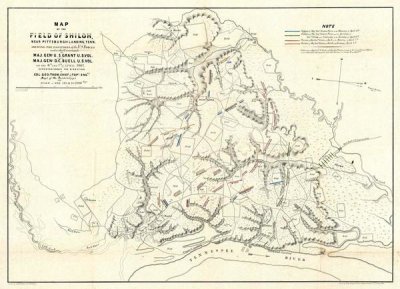 Otto H. Matz - Civil War Map of The Field of Shiloh, Near Pittsburgh Landing, Tennessee, 1862