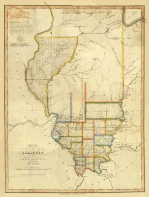 John Melish - Map of Illinois, 1820