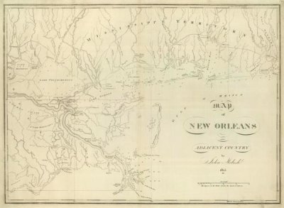 John Melish - Map of New Orleans and Adjacent Country, 1824