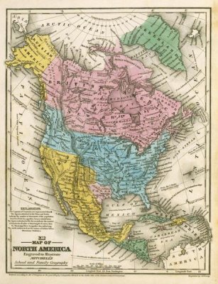 Samuel Augustus Mitchell - Map of North America, 1839