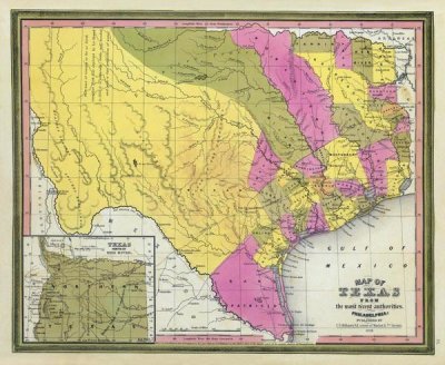 Samuel Augustus Mitchell - Map of Texas, 1846